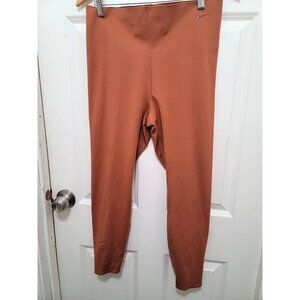 Nike Dri-Fit Brown High-Waisted Women's Leggings - Nylon & Spandex Blend Size XL